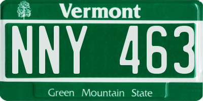 VT license plate NNY463