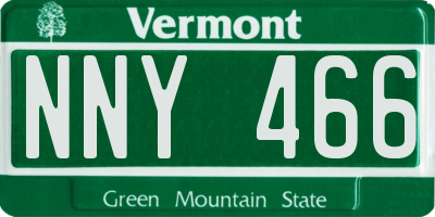 VT license plate NNY466