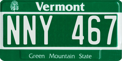 VT license plate NNY467