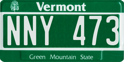VT license plate NNY473