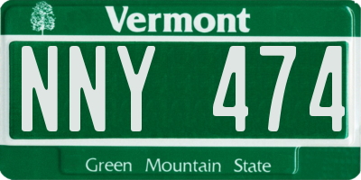 VT license plate NNY474