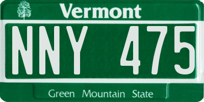 VT license plate NNY475