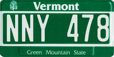 VT license plate NNY478