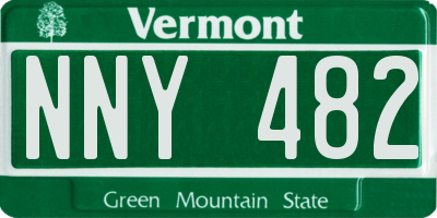 VT license plate NNY482