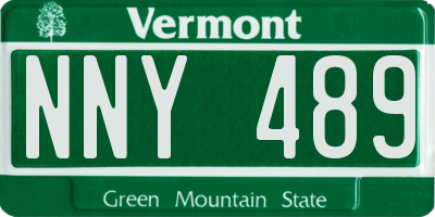 VT license plate NNY489