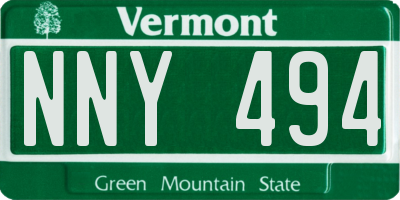 VT license plate NNY494