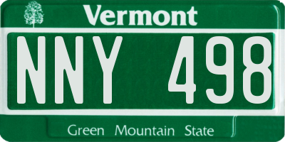 VT license plate NNY498