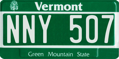 VT license plate NNY507