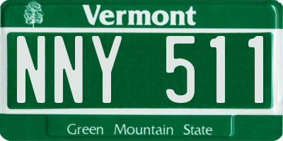 VT license plate NNY511
