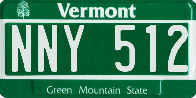 VT license plate NNY512