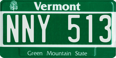 VT license plate NNY513