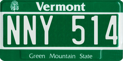 VT license plate NNY514
