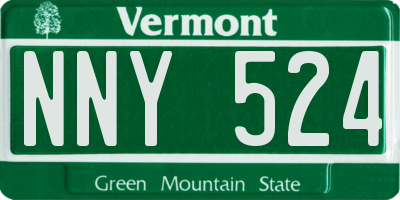VT license plate NNY524
