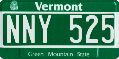 VT license plate NNY525