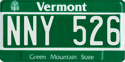 VT license plate NNY526