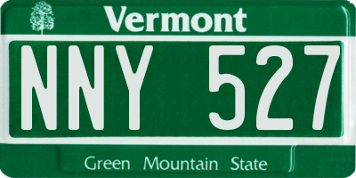 VT license plate NNY527