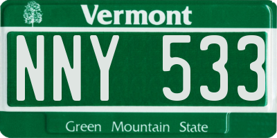 VT license plate NNY533