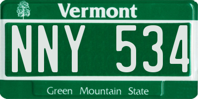 VT license plate NNY534