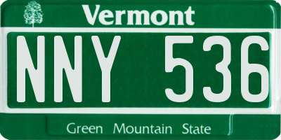 VT license plate NNY536