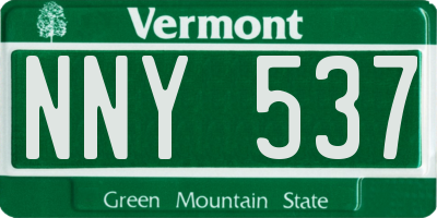 VT license plate NNY537