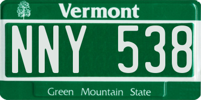 VT license plate NNY538