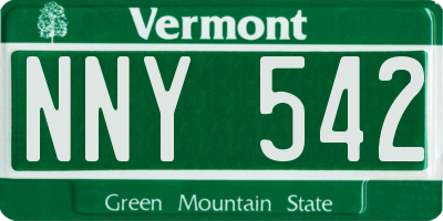VT license plate NNY542