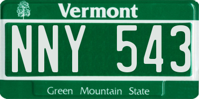 VT license plate NNY543