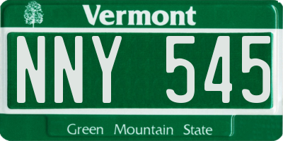VT license plate NNY545
