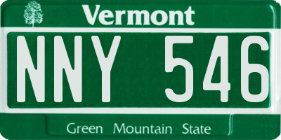VT license plate NNY546