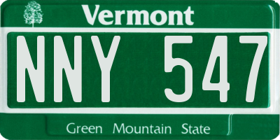 VT license plate NNY547