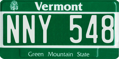 VT license plate NNY548