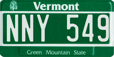 VT license plate NNY549