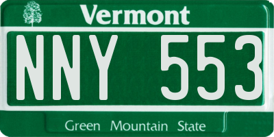 VT license plate NNY553