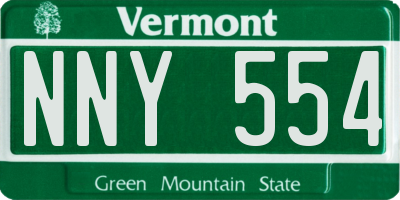 VT license plate NNY554