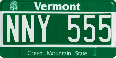 VT license plate NNY555
