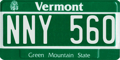 VT license plate NNY560
