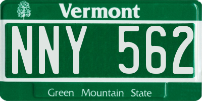 VT license plate NNY562