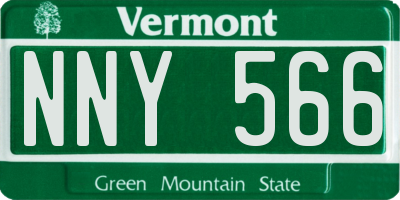 VT license plate NNY566