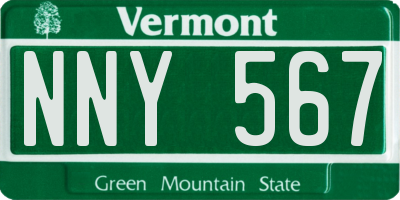 VT license plate NNY567