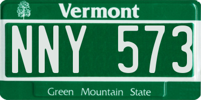 VT license plate NNY573