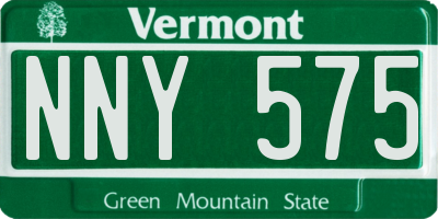 VT license plate NNY575