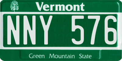VT license plate NNY576