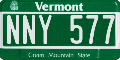 VT license plate NNY577