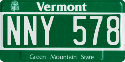 VT license plate NNY578