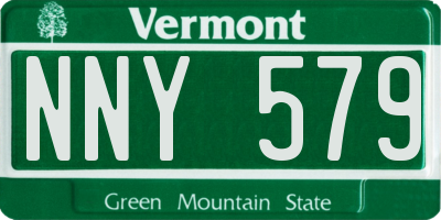 VT license plate NNY579