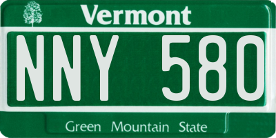 VT license plate NNY580