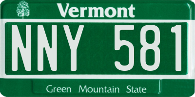 VT license plate NNY581
