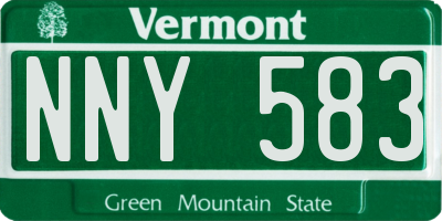 VT license plate NNY583