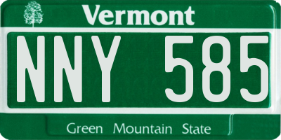 VT license plate NNY585