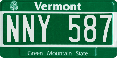 VT license plate NNY587
